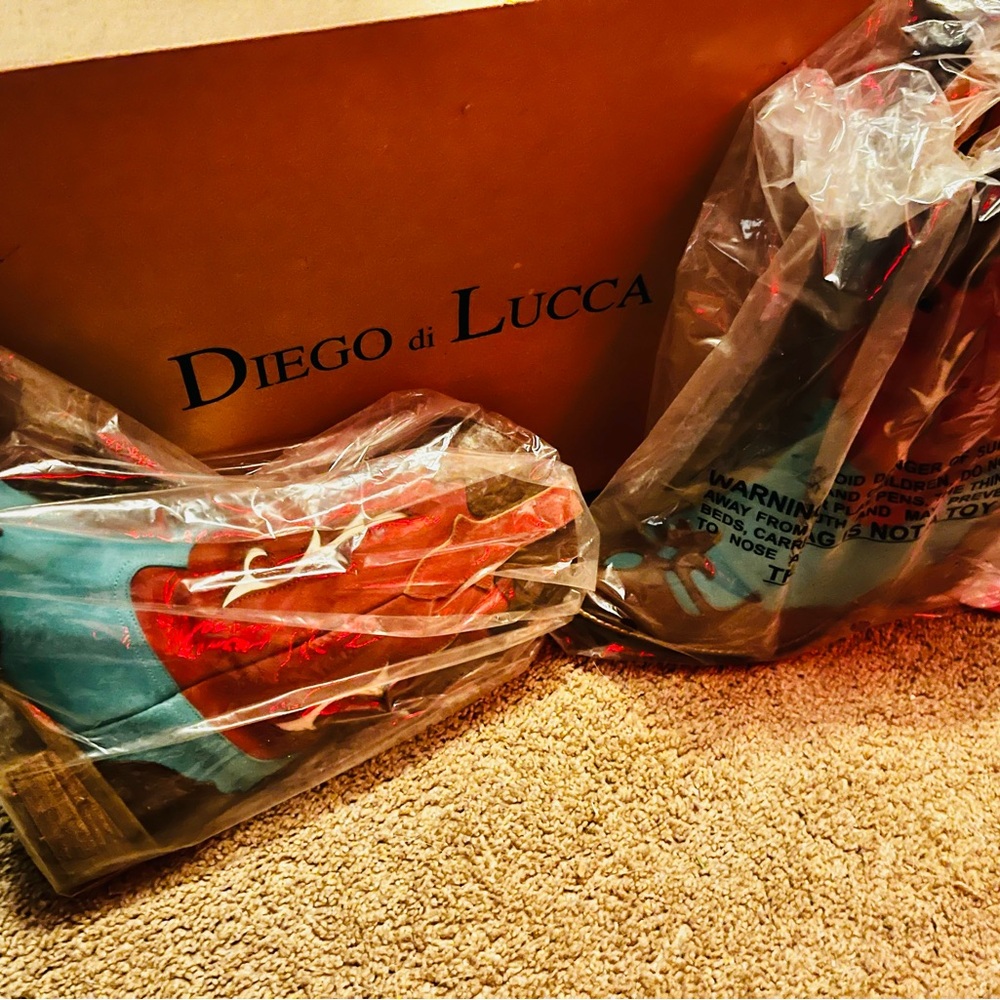 Diego di Lucca turquoise cowboy boots